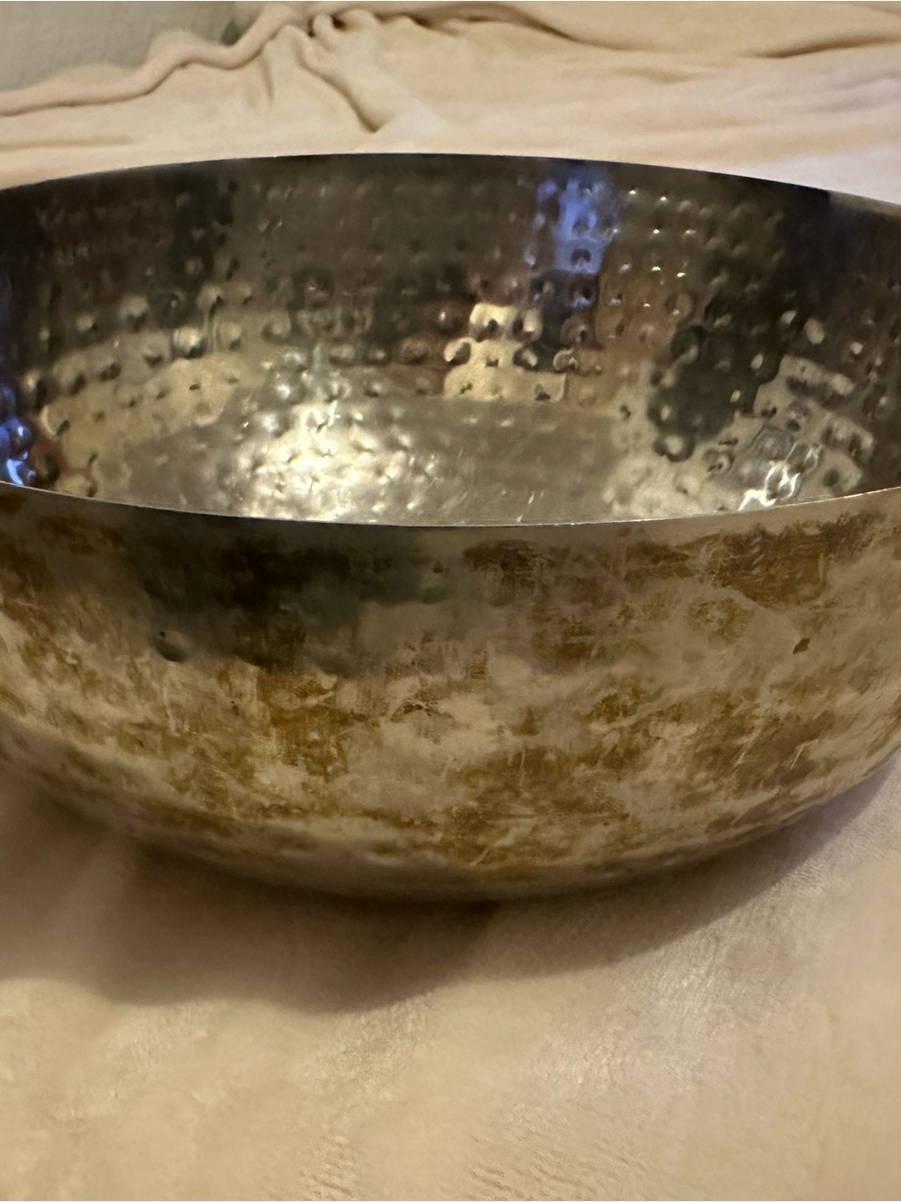 Large Hammered Silver Goldinger Bowl